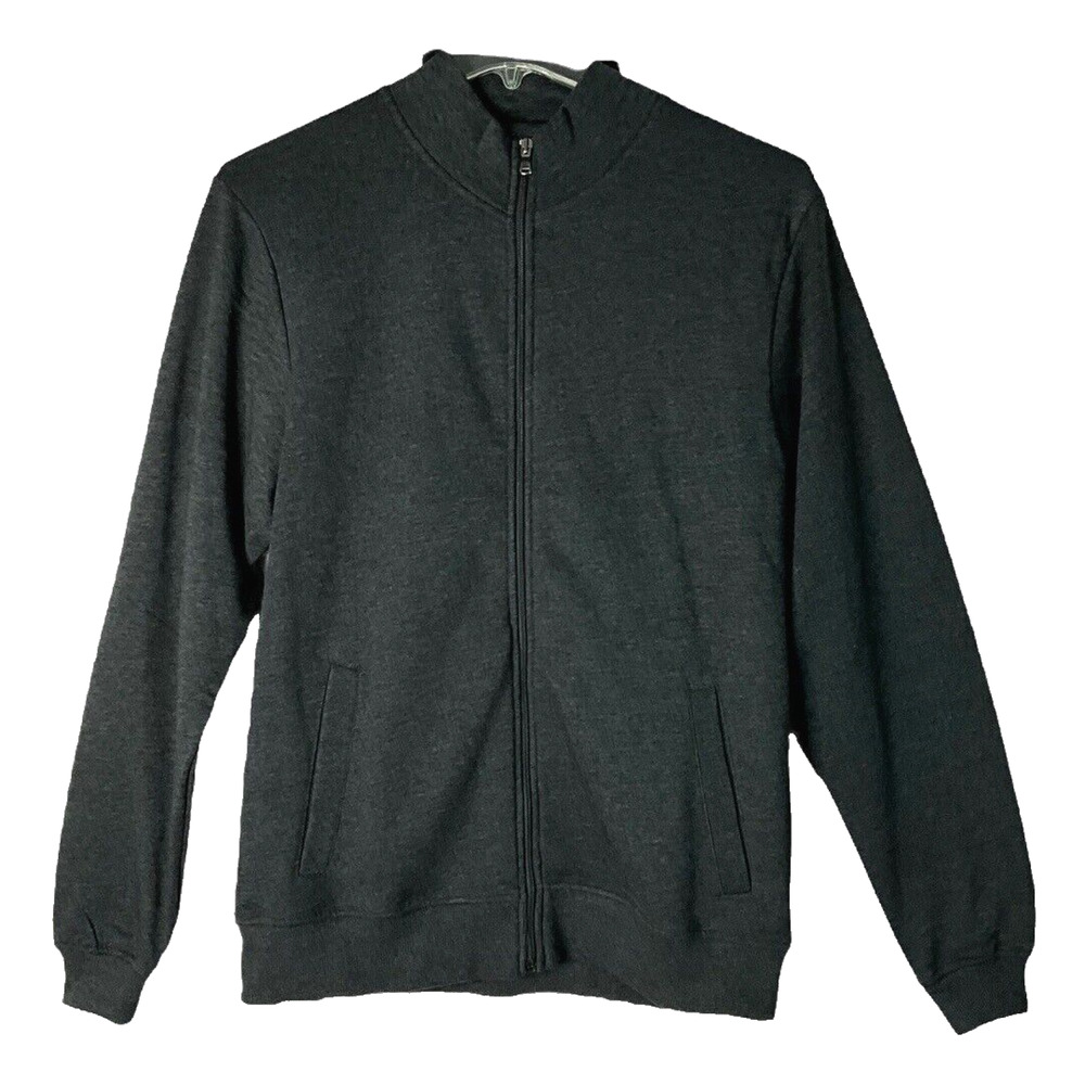 Hammacher Schlemmer Jacket‎ Mens XL Charcoal Gray Zip Up Fleece Outdoor Heritage